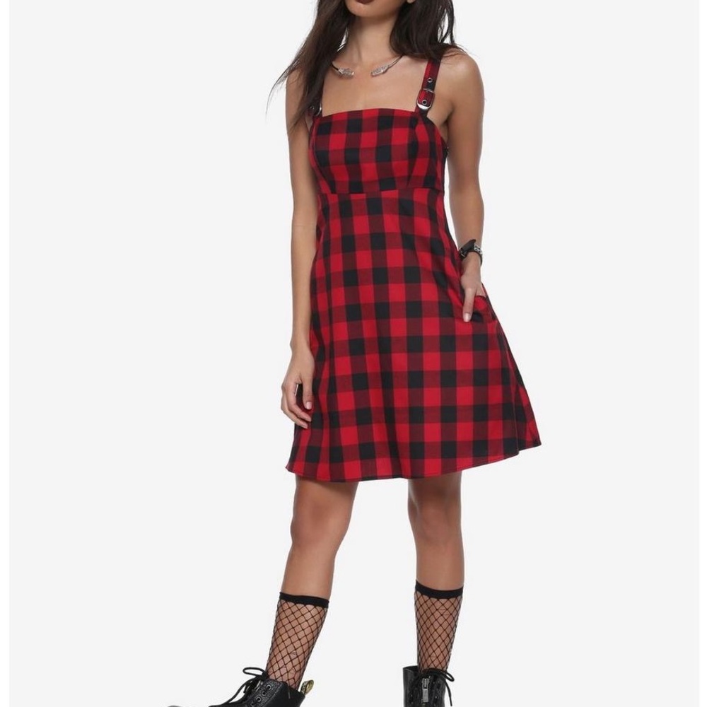 Hot Topic Buffalo plaid a-line jumper/dress - Picture 6 of 6
